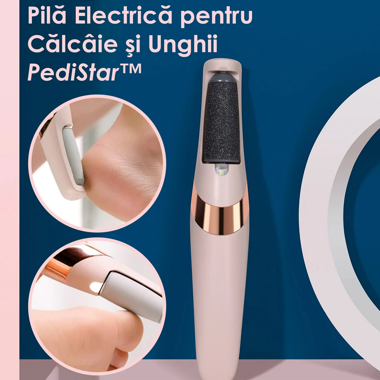 Kit complet pentru pedichiura:Aparat pentru curatarea calcaielor+pila electrica pentru manichiura si pedichiura