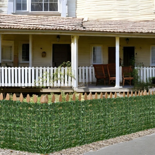 Gard viu artificial cu frunze realistice, usor de montat, pentru decor exterior si interior, 1m x 3 m