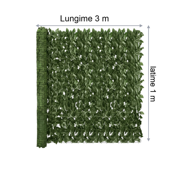 Gard viu artificial cu frunze realistice, usor de montat, pentru decor exterior si interior, 1m x 3 m