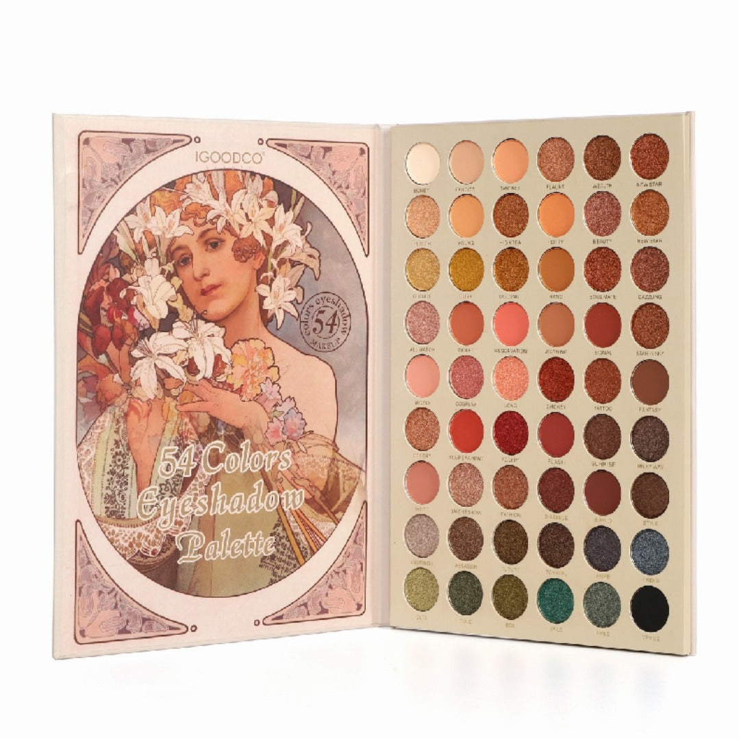 Paleta profesionala de 54 farduri Colors Eyeshadow Palette+CADOU Spray fixator make-up