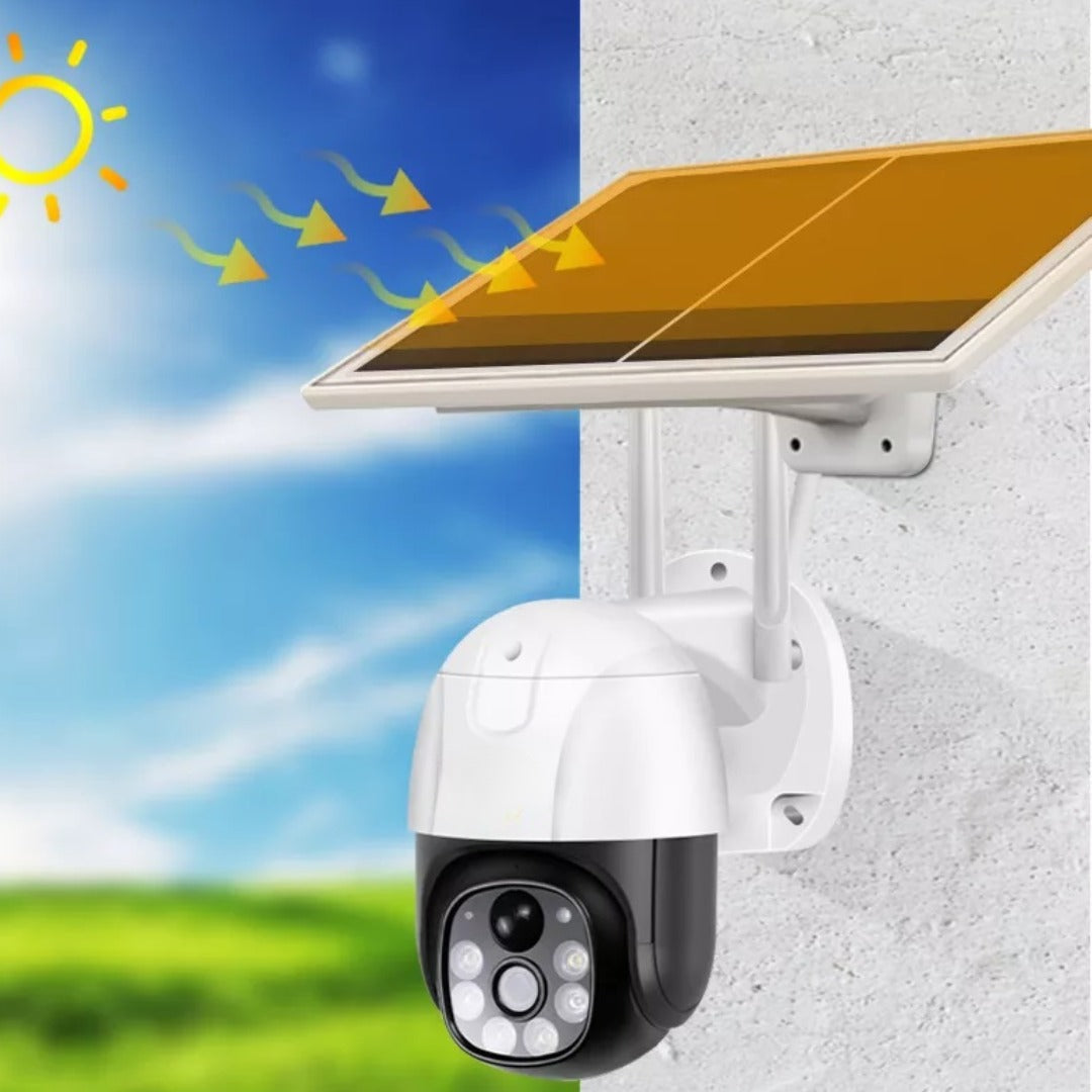 Camera de supraveghere cu panou solar,wifi si difuzor incorporat