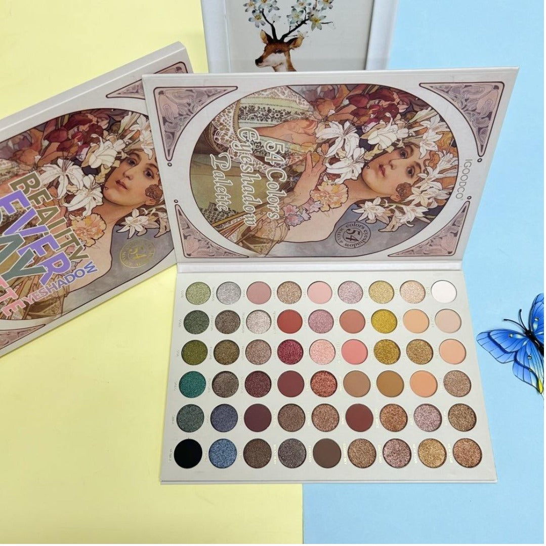 Paleta profesionala de 54 farduri Colors Eyeshadow Palette+CADOU Spray fixator make-up