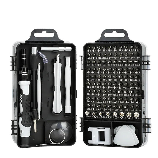 Set Profesional de Surubelnite de Precizie, 115 in 1 - Kit Magnetic de Reparatii cu 98 de Biti