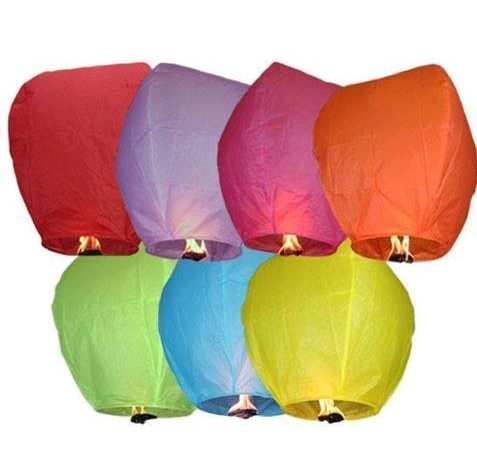 Set 20 lampioane zburatoare multicolore