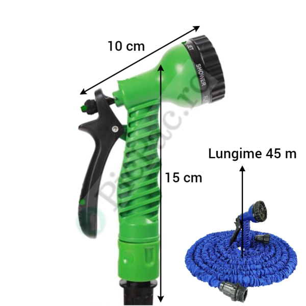 1+1 GRATIS Furtun extensibil 45 m, cu aparat de stropit inclus